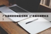 广东麻将砍砍胡是怎样的（广东麻将胡牌叫法）