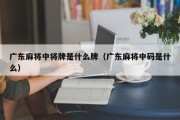 广东麻将中将牌是什么牌（广东麻将中码是什么）
