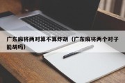 广东麻将两对算不算炸胡（广东麻将两个对子能胡吗）