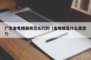 广东金龟婿麻将怎么打的（金龟婿是什么意思?）