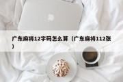 广东麻将12字码怎么算（广东麻将112张）