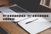 学广东客家麻将速成法（学广东客家麻将速成法视频教程）